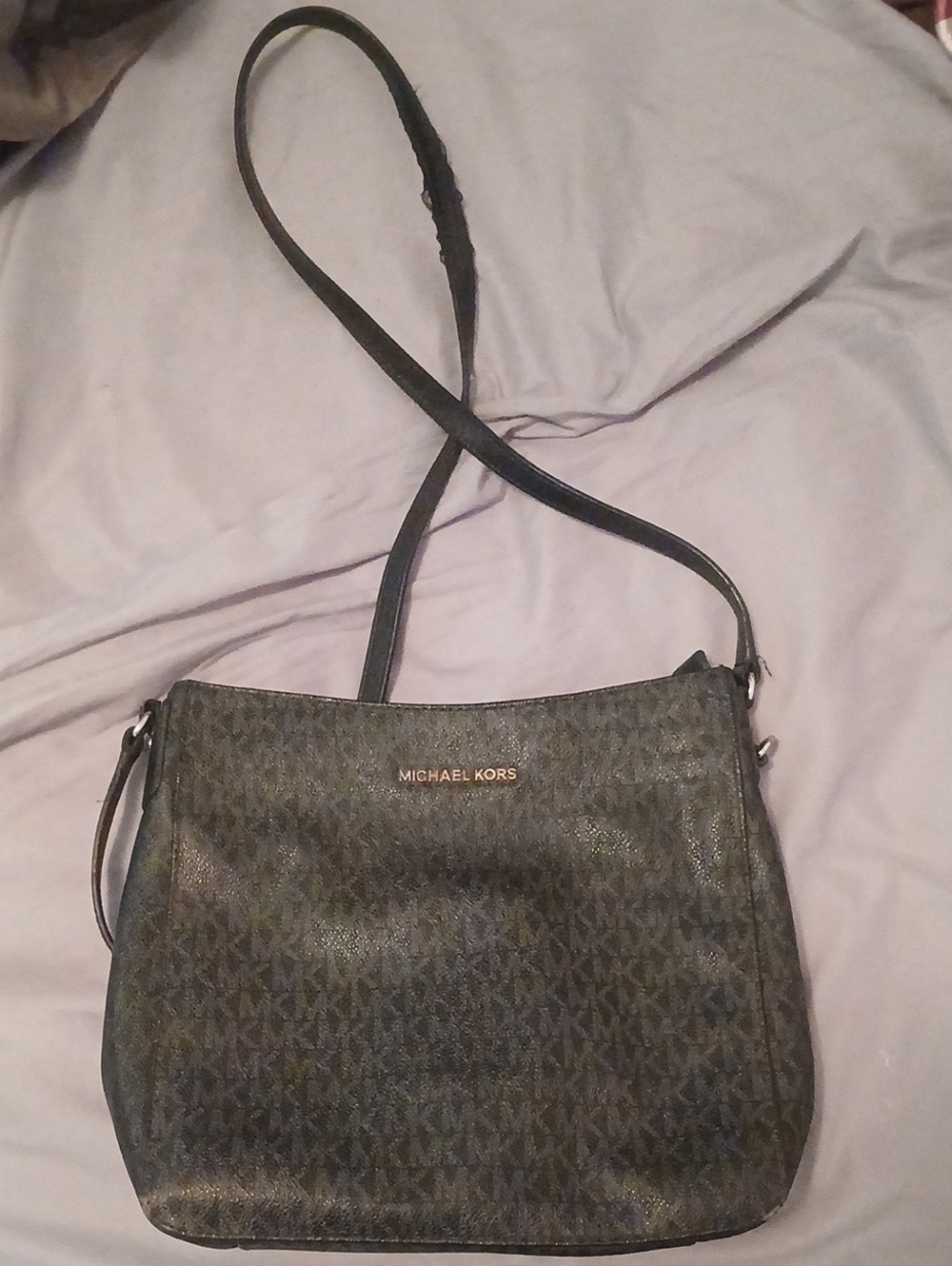 Michael Kors Black Monogram Crossbody Bag